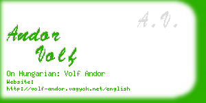 andor volf business card